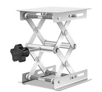 Table élévatrice manuelle, cric de laboratoire - Plateforme ciseaux en acierhauteur réglable de 50 à 460 mm, charge de 5 à 25 kg, 5 tailles(de 100 x 100 mm à 300 x 300 mm)(Stainless steel,250x250mm)
