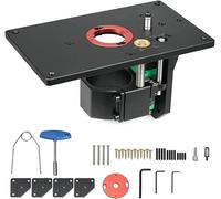 Table élévatrice pour fraiseuses, kit élévateur pour table de toupie, table élévatrice pour machines de découpe, plaque d'insertion élévatrice pour toupie avec kit de base fixe, pour l'usinage du bois