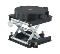Table élévatrice rotative à 360°, hauteur réglable avec niveau à bulles, plate-forme de laboratoire en alliage d'aluminium pour le travail du bois et les expériences, 90 x 90 mm, noir