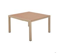 Table en alu carree extensible 120x120- 180 cm coloris Bois Creme