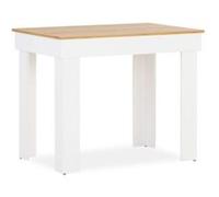 Homestyle4u Table de salle à manger 2649 en bois blanc 90x60cm aspect chêne massif 2 pers