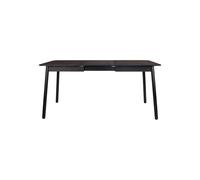 Table en bois de frêne plaqué noir, extensible, rectangulaire, 8 places - Zuiver, Glimps - 120-162x80x76 cm