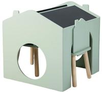 Table en bois pour enfants avec 2 chaises Ginger Home - Maison d'activités multi avec tableau noir