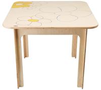Table en bois pour enfants, forme fleur, dimensions 60x60x51 cm, pour 4 enfants