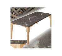 Table en rotin Foggia 196x87x76cm - marron naturel