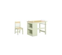 SoBuy ensemble table et chaise enfant avec rangement Lichen vert Scandinave KMB60-GR