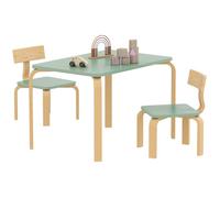 Table enfant avec 2 chaises - AIYAPLAY - pour dessiner, jouer, étudier - bois massif - 78x53x53cm - vert
