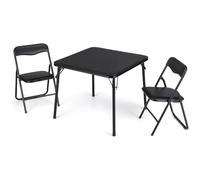 Table Enfant avec Chaise et Pliable pour 2 Personnes,Ensemble Bureau Enfant avec 2 chaises rembourrée,Ergonomique,Set Table d'activité Coins Arrondis Moderne pour Chambre Enfant & Salle Classe(Noir)