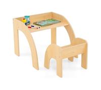 Giantex Table Enfant avec Chaise & Grand Plateau, Table et Chaise Enfant en Bois