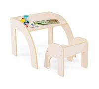 Giantex Table Enfant avec Chaise & Grand Plateau, Table et Chaise Enfant en Bois