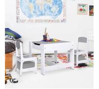 Table Enfants - vidaXL - MDF Blanc - 2 Chaises - Tableau Noir