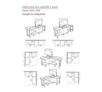 Table Entrée et Sortie en Angle Lave Vaisselle à Capot Paniers 600 x 500 Accrochage Droite/Gauche L 700 mm