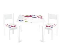 Table et 2 chaises enfant 244159M motif PAPILLONS enfant Meuble