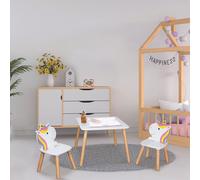 Table et 2 Chaises - HOME DECO KIDS - Lily - Licorne - Multicolore