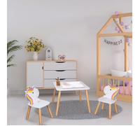 Table et 2 Chaises - HOME DECO KIDS - Lily - Licorne - Multicolore