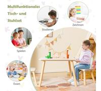 Table et 2 chaises pour enfants (ensemble 3 pièces). Ensemble de salon pour enfants avec pieds en bois massif et dossier en oreilles de lapin.