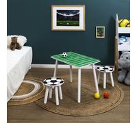 HOME DECO KIDS - Table et 2 tabourets enfants HD0567 - Design moderne, 60x40x45 cm - Vert/Noir/Blanc