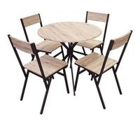 Table et 4 chaises bois ensemble Dock Noir G