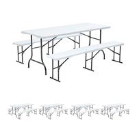 Table et bancs pliants 8 places - Lot de 5 - Oviala REKKEM