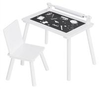 Table et chaise en bois pour enfants, blanche, compacte