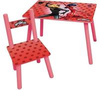 Table et Chaise Enfant Miraculous Ladybug, MDF, Table 61x42x41.5 cm, Chaise 31x31.5x49.5 cm