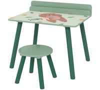 Table et chaise pour enfants - Bureau pour enfants avec étagère - Convient aux enfants à partir de 3 ans - Dimensions : 60 x 48 x 53,5 cm - Fabriqué en MDF et en bois de pin - Idéal pour une chambre d
