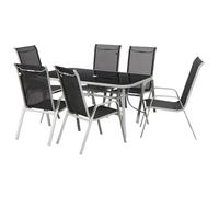 Habitat et Jardin – Table et chaises de jardin Cordoba Phoenix en textilène 6 places Noir