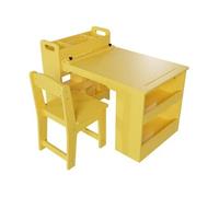 Table Et Chaises Enfant 2 en 1 avec Rangement - Bureau d'Activités Multi-Usages en Bois pour Dessin, Peinture, Lecture-CHENE