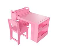 Table Et Chaises Enfant 2 en 1 avec Rangement - Bureau d'Activités Multi-Usages en Bois pour Dessin, Peinture, Lecture-ROSE
