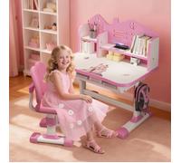 Table étude enfant hauteur ajustable avec siège réglable pour apprentissage durable à la maison Bureau d'étude pour enfants