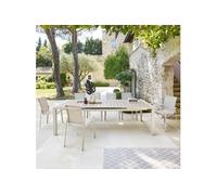 Table de jardin EVASION Lin / Argile 10 places - Aluminium traité époxy Hespéride