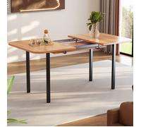 Table Extensible 120-160 cm Couleur bois naturel Convient à 4 à 6 personnes Support en alliage haute résistance