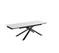 Table extensible 160/240 cm céramique blanc pied torsadé - OREGON 05 Meubletmoi
