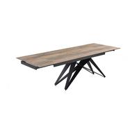 Table extensible 160/240 cm céramique effet bois pied géométrique - TEXAS 03 Meubletmoi