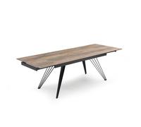 Table extensible 160/240 cm céramique effet bois pieds filaires - TEXAS 01 Meubletmoi