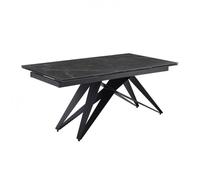 Table extensible 160/240 cm céramique noir marbré pied géométrique - INDIANA 03 Meubletmoi