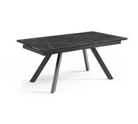 Table extensible 160/240 cm céramique noir marbré pieds inclinés - INDIANA 08 Meubletmoi