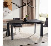 Table extensible 180-240 cm effet marbre noir pieds métal - BLUNSKI