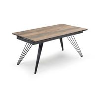 Table extensible 180/260 cm céramique effet bois pieds filaires - TEXAS 01 Meubletmoi