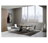 Table extensible 90x160/264 cm Baita Evolution Noyer cadre Anthracite -