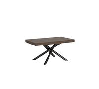 Table extensible 90x160/264 cm Famas Noyer cadre Anthracite -
