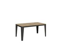 Table extensible 90x160/264 cm Flame Evolution Chêne Nature cadre Anthracite -