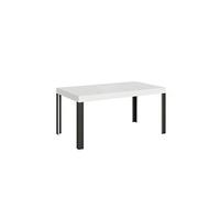 Table extensible 90x160/264 cm Linea Frêne Blanc cadre Anthracite -