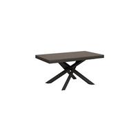 Table extensible 90x160/264 cm Volantis Evolution Noyer cadre Anthracite -
