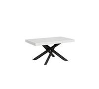 Table extensible 90x160/264 cm Volantis Frêne Blanc cadre Anthracite -