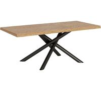 Table Extensible 90X180/280 Cm Vindral Chêne Écorcé Pieds Anthracite