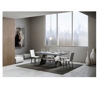 Table extensible 90x180/284 cm Baita Ciment cadre Anthracite -
