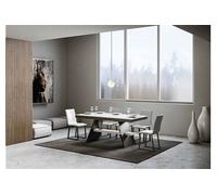 Table extensible 90x180/440 cm Baita Evolution Frêne Blanc cadre Anthracite -