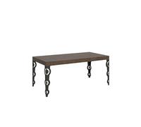 Table extensible 90x180/440 cm Karamay Noyer cadre Anthracite -
