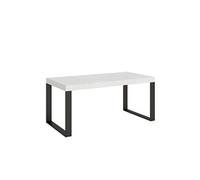 Table extensible 90x180/440 cm Tecno Premium Frêne Blanc cadre Anthracite -